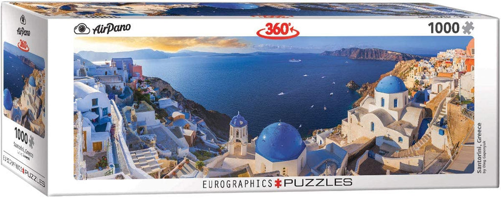 Puzzle 1000 Piece Panoramic - Santorini Greece Panoramic Jigsaw Puzzle - figurineforall.com