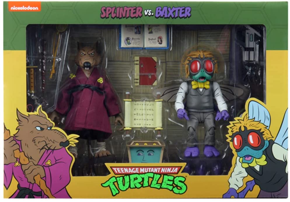 Teenage Mutant Ninja Turtles Cartoon Splinter & Baxter 7 Inch 2-Pack Action Figure - figurineforall.com
