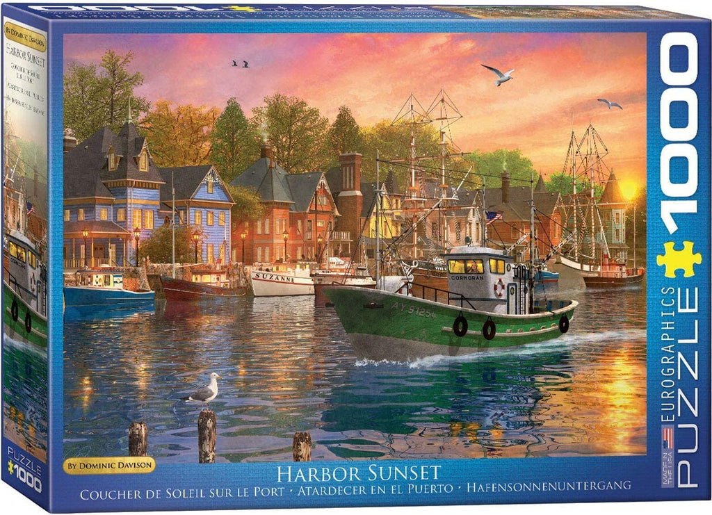 Puzzle 1000 Pieces - Harbor Sunset by Dominic Davison Jigsaw Puzzle 6000-0969 - figurineforall.ca