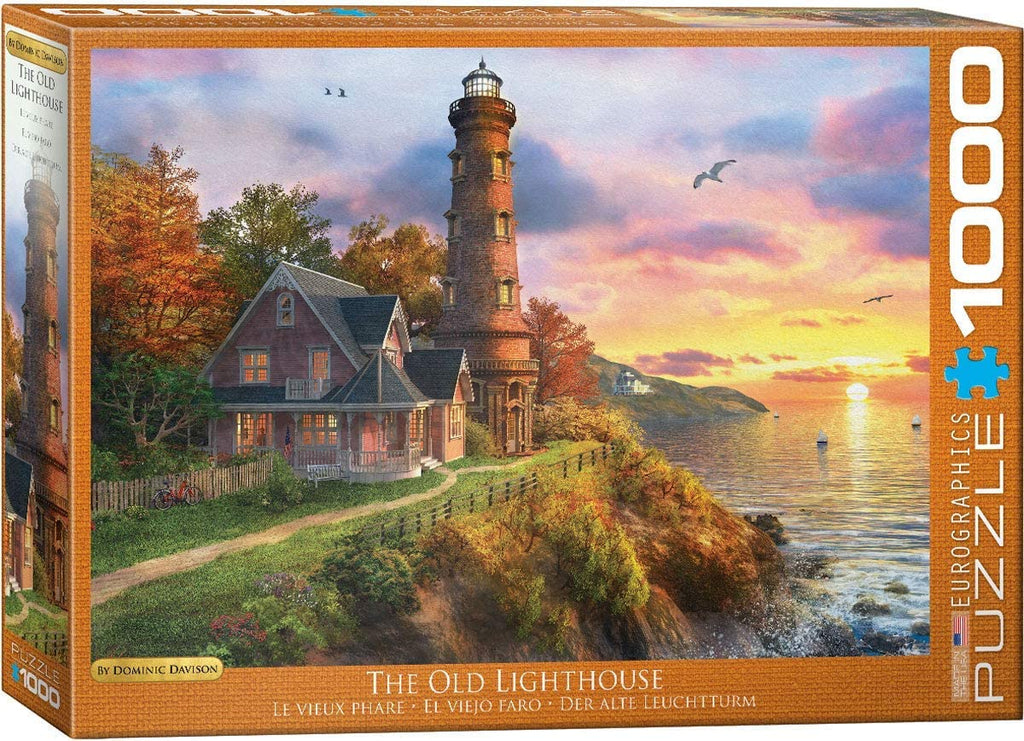 Puzzle 1000 Piece - Lighthouse Sunset Ocean Cliff Peace Quiet Jigsaw Puzzle 6000-0965 - figurineforall.com