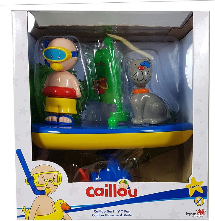Caillou Surf and Fun boat bath time vehicle Caillou and Gilbert figures for Toddlers - figurineforall.ca