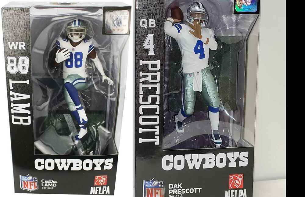 NFL Football Wave 2 CeeDee Lamb and Dak Prescott Set Dallas Cowboys 7 Inch Action Figure - figurineforall.ca