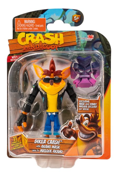 Crash Bandicoot Biker Crash with Akano Mask 5 Inch Action Figure Wave 1 - figurineforall.ca