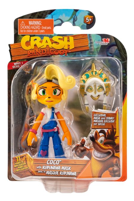Crash Bandicoot Coco with Kapunawa Mask 5 Inch Action Figure Wave 1 - figurineforall.ca