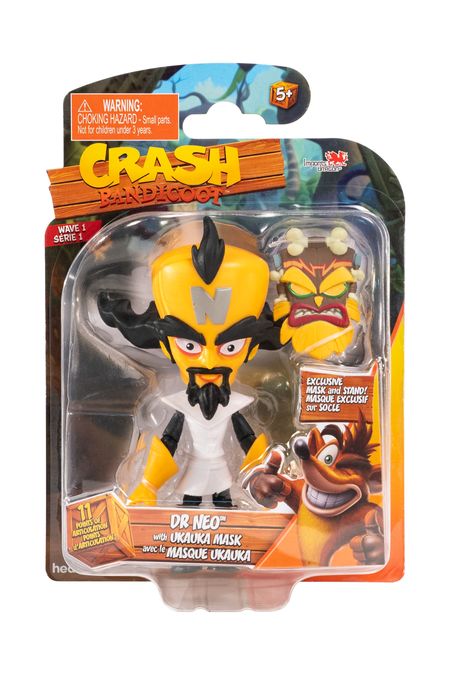 Crash Bandicoot Dr NEO with Ukauka Mask 5 Inch Action Figure Wave 1 - figurineforall.ca