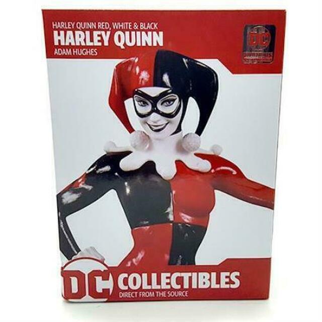 DC Collectibles Harley Quinn 9 Inch Red, White and Black Statue by Adam Hughes - figurineforall.ca