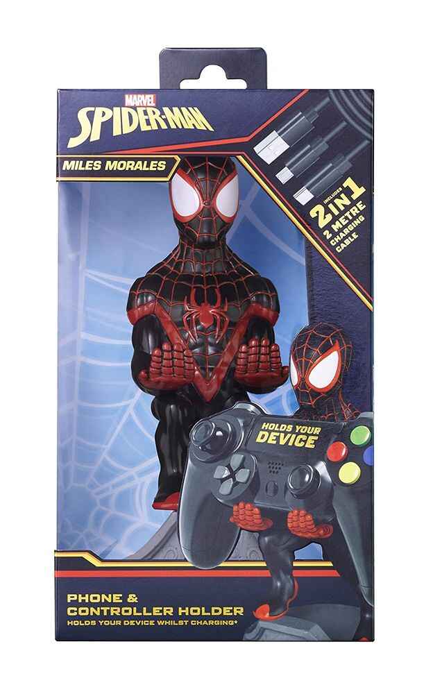 Cable Guy - Marvel Spider-Man Miles Morales Mobile Phone and Controller Holder/Charger - figurineforall.ca
