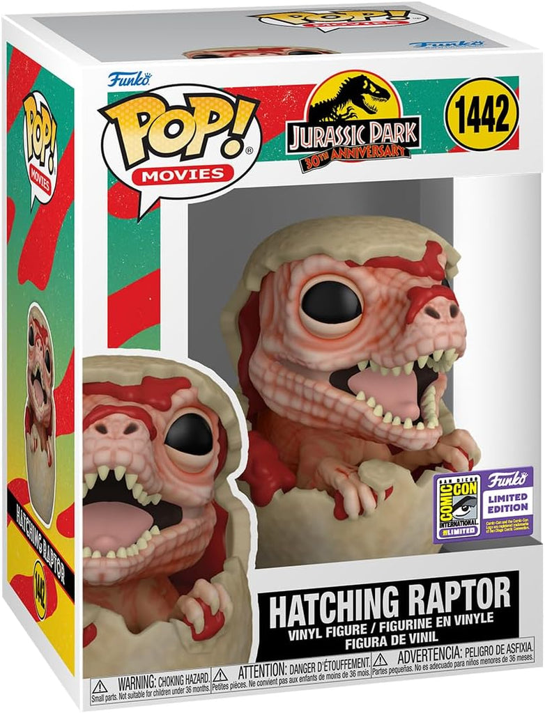 Pop Movies Jurassic Park 30th Ann. 3.75 Inch Vinyl Figure - Hatching Raptor (SDCC 2023) Exclusive # 1442 - figurineforall.ca