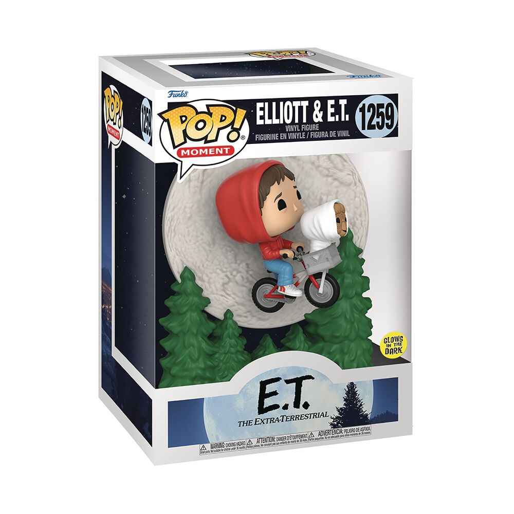 Pop Movies E.T. The Extra-Terrestrial 8 Inch Vinyl Figure - Elliot and E.T. Flying Glow in Dark #1259 - figurineforall.ca