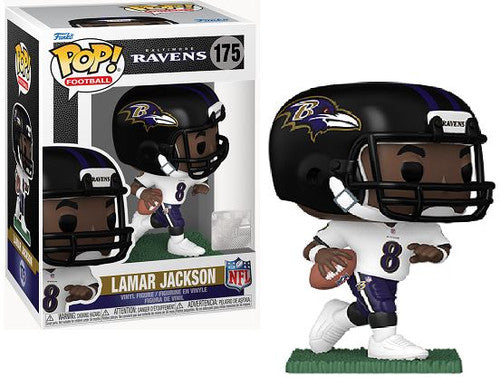 Pop Sports NFL Football 3.75 Inch Vinyl Figure - Lamar Jackson (Away Jersey) #175 Baltimore Ravens - figurineforall.ca