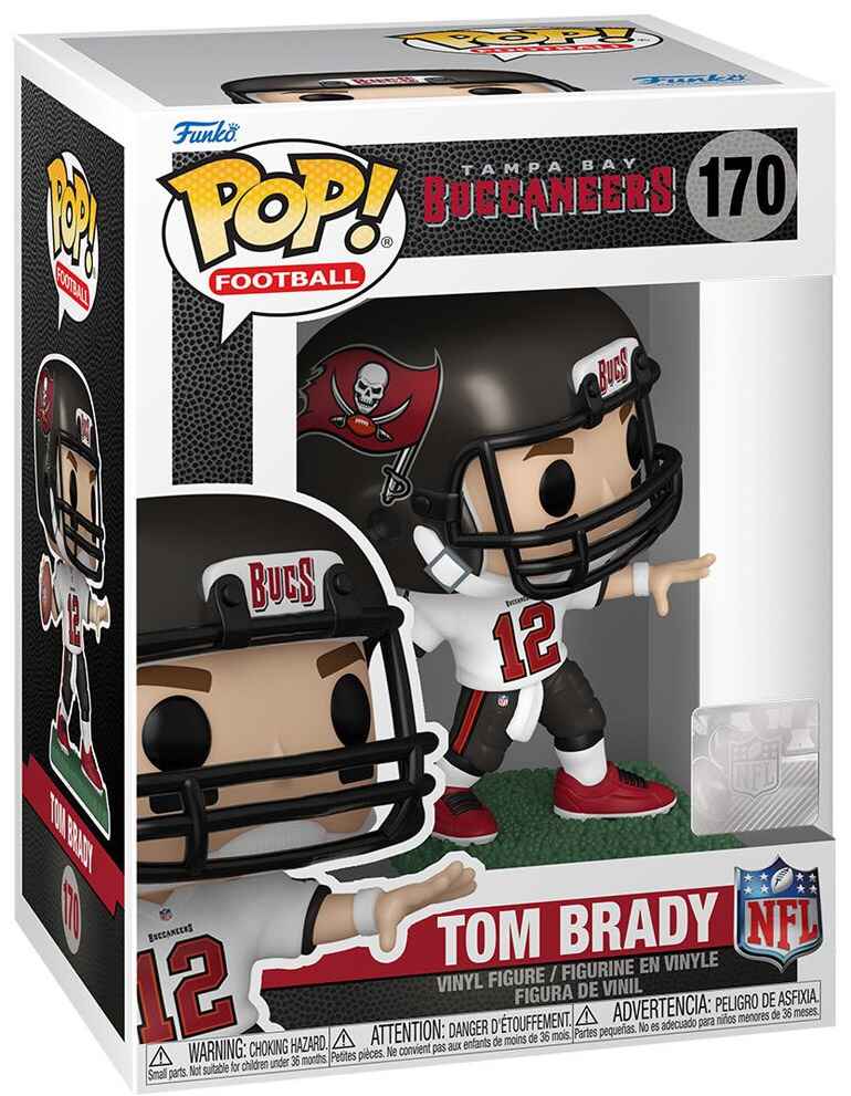 Pop Sports NFL Football 3.75 Inch Vinyl Figure - Tom Brady (Away Jersey) #170 Tampa Bay Buccaneers - figurineforall.ca