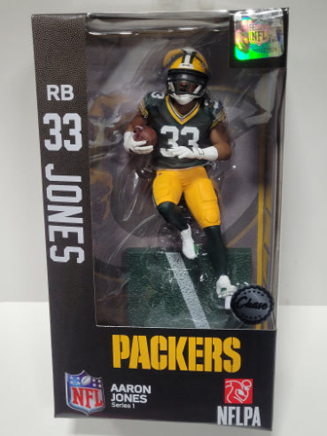 NFL Football Wave 1 Aaron Jones Green Bay Packers 6 Inch Action Figure Chase Variant - figurineforall.ca