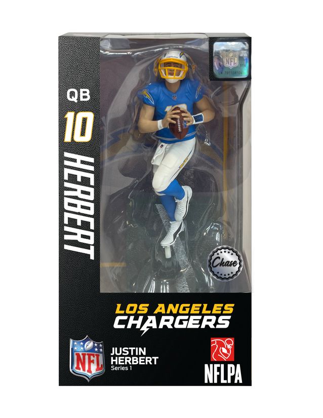 NFL Football Wave 1 JUSTIN HERBERT Los Angeles Chargers 6 Inch Action Figure CHASE VARIANT - figurineforall.com