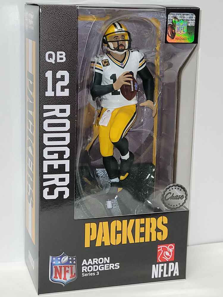 NFL Football Wave 3 Aaron Rodgers Green Bay Packers CHASE 7 Inch Action Figure - figurineforall.ca
