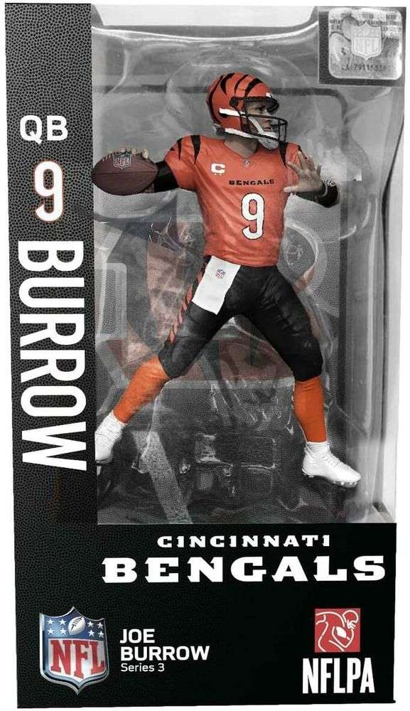 NFL Football Wave 2 Joe Burrow Cincinnati Bengals 7 Inch Action Figure - figurineforall.ca