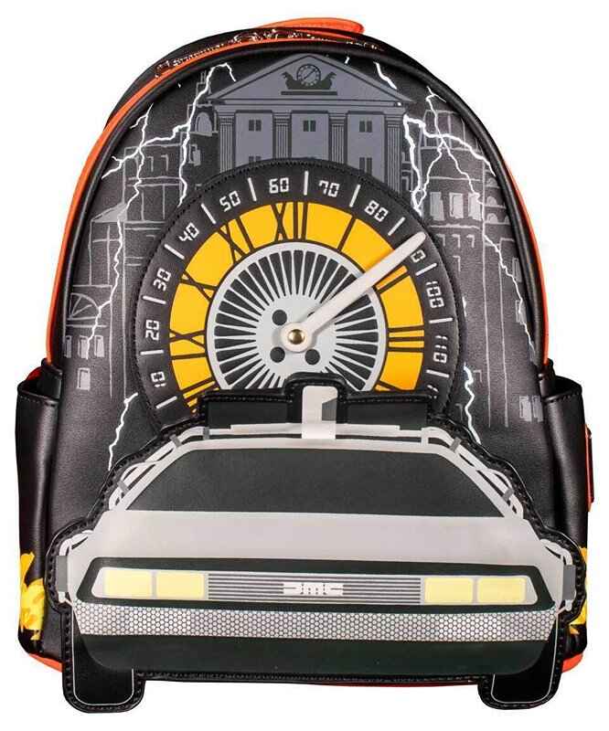 Loungefly Back to the Future Delorean Mini Backpack Shoulder Bag - figurineforall.ca