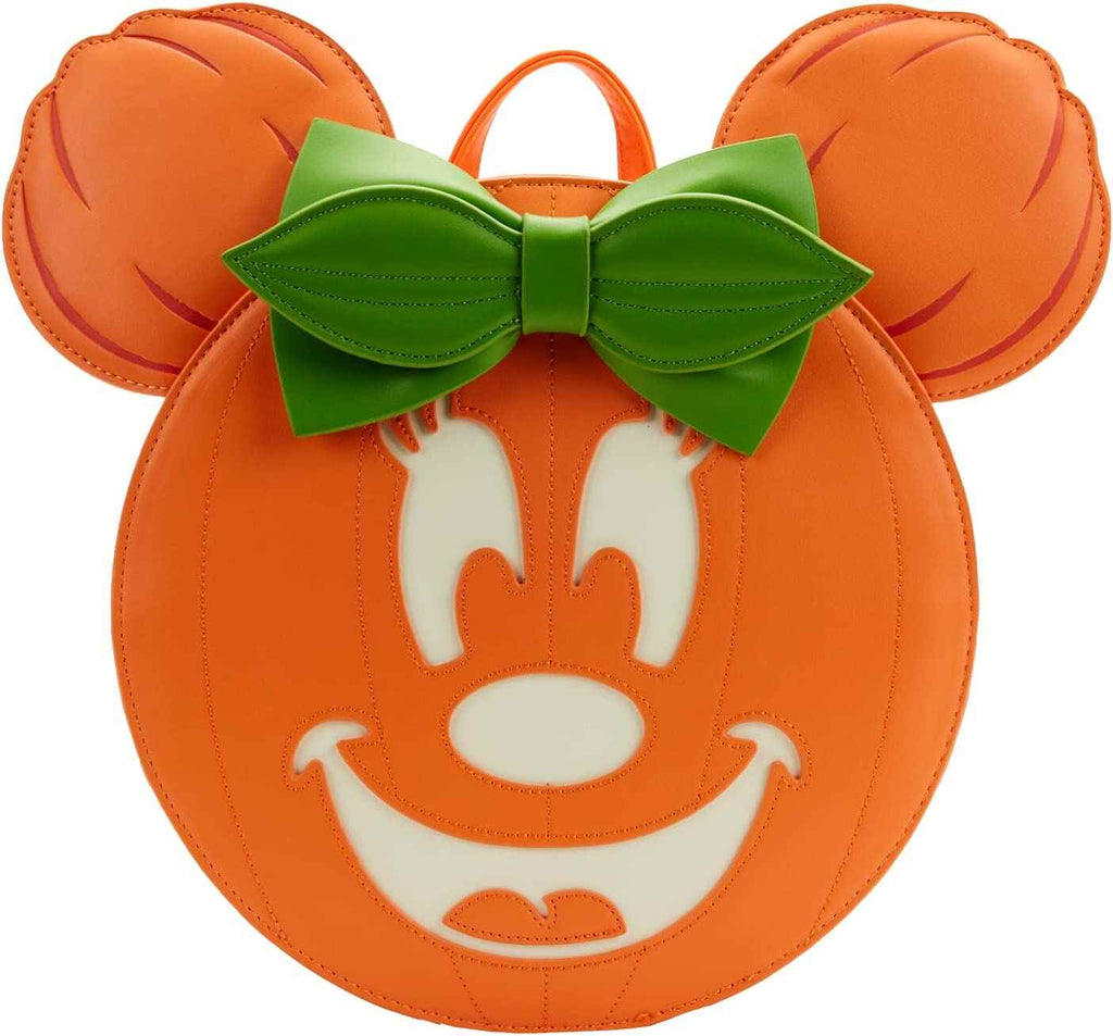 Loungefly Disney Minnie Mouse Glow Face Pumpkin Mini Backpack Shoulder Bag - figurineforall.ca