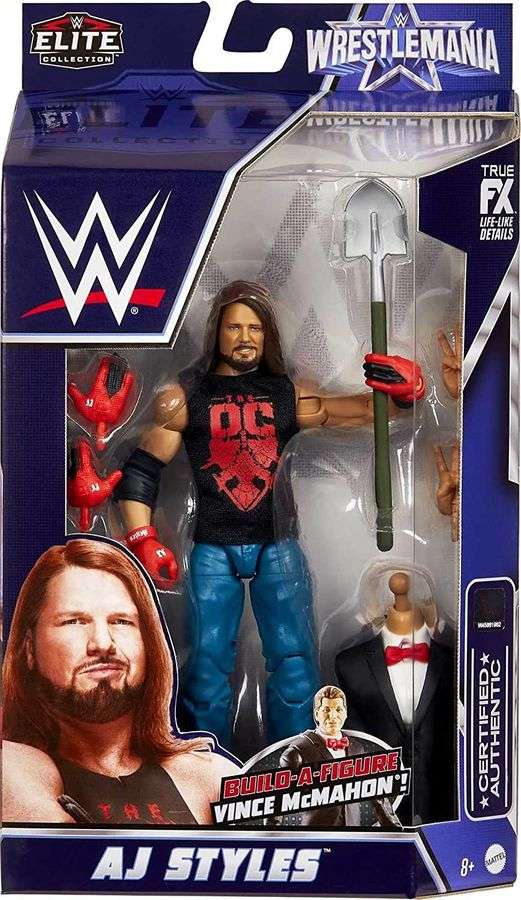 WWE Wrestlemania Elite Collection BAF Vince McMahon - AJ Styles 6 Inch Action Figure - figurineforall.com