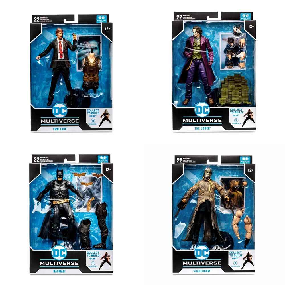 DC Multiverse Movie The Dark Knight BAF Bane - Set 4 (Two-Face, Batman, Joker Scarecrow) 7 Inch Action Figure - figurineforall.ca