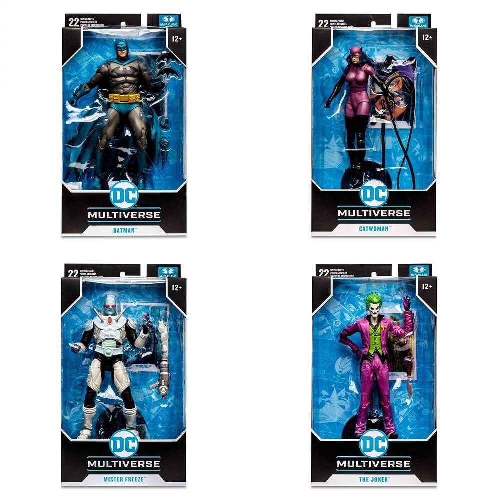 DC Multiverse Set of 4 (Catwoman Knightfall, Mr. Freeze, Hush Batman Joker) 7 Inch Action Figure - figurineforall.ca