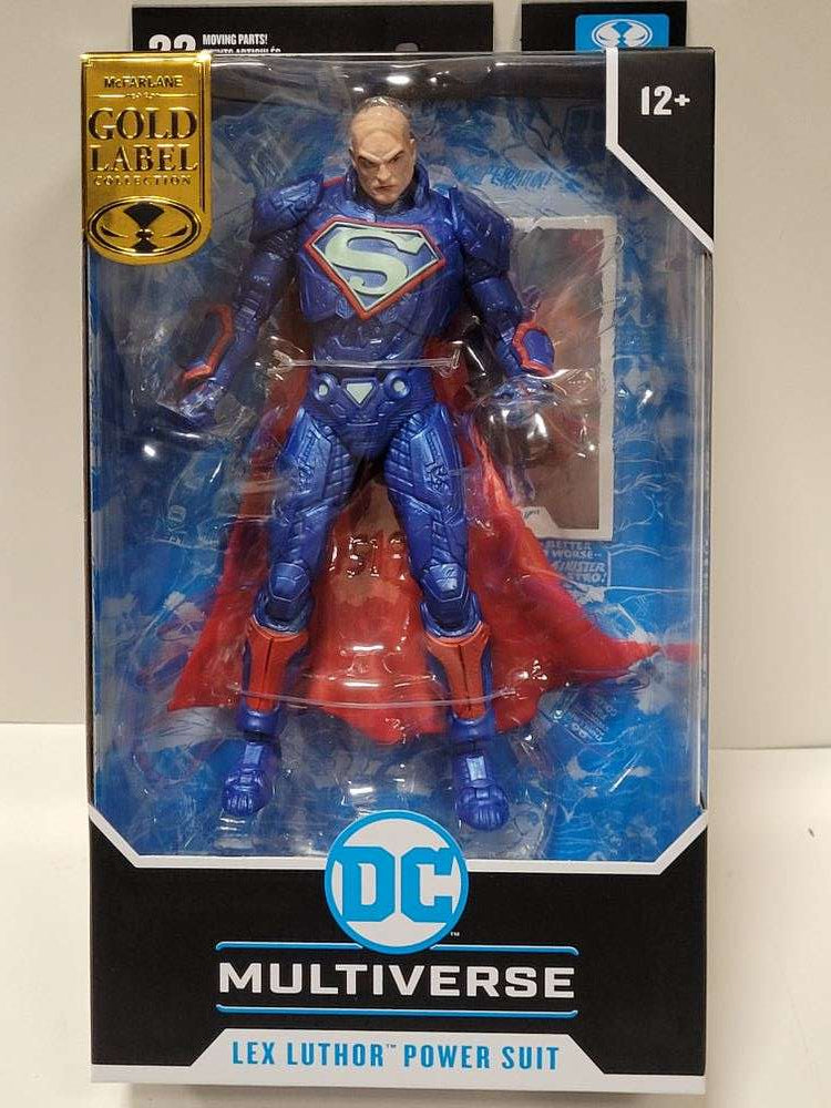 DC Multiverse Comics Rebirth Lex Luthor Power Suit Blue Cape Gold Label Exclusive 7 Inch Action Figure - figurineforall.ca