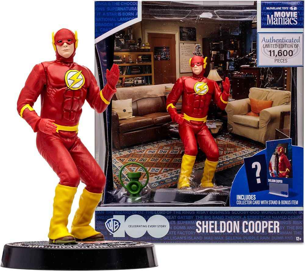 Movie Maniacs WB:100 Wave 5 - The Big Bang Theory Sheldon Cooper as The Flash 6 Inch Posed Figure