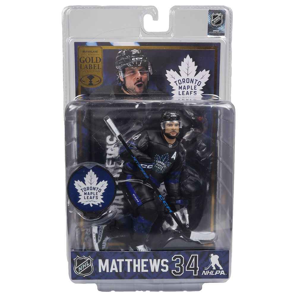 Mcfarlane Sportpicks NHL 7 Inch Posed Figure Series 1 - Auston Matthews (Toronto Maple Leafs) 3rd Jersey Variant Gold Label