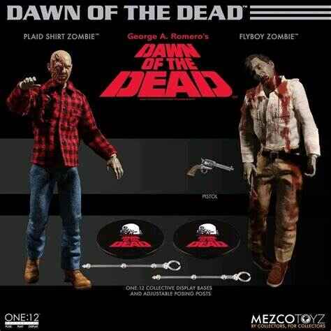One:12 Collective - Dawn of the Dead (Plaid Shirt, Flyboy Zombie) 2-Pack Deluxe 6 inch 1/12 Scale Action Figure - figurineforall.ca