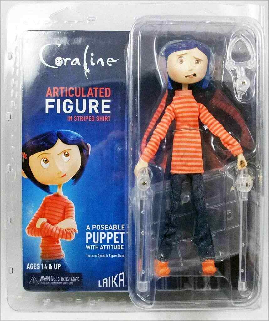 Coraline in Striped Shirt and Jeans 8 Inch Clothed Articulated Action Figure - figurineforall.ca