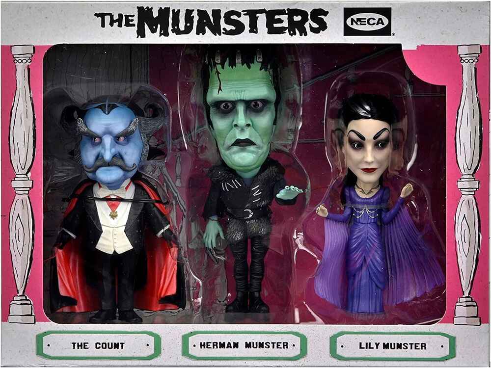 The Munsters Stylized Figures Little Big Head 3-Pack (The Count, Herman and Lily Munster)