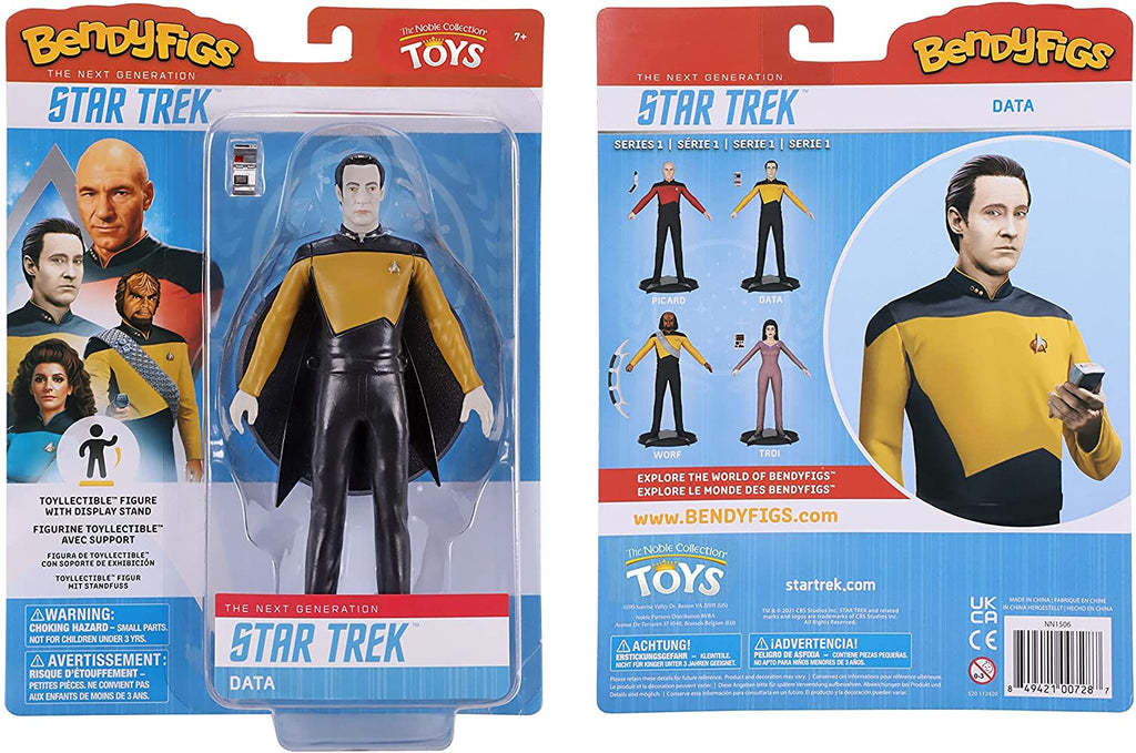 BendyFigs Star Trek The Next Generation Data 7 Inch Figure - figurineforall.ca