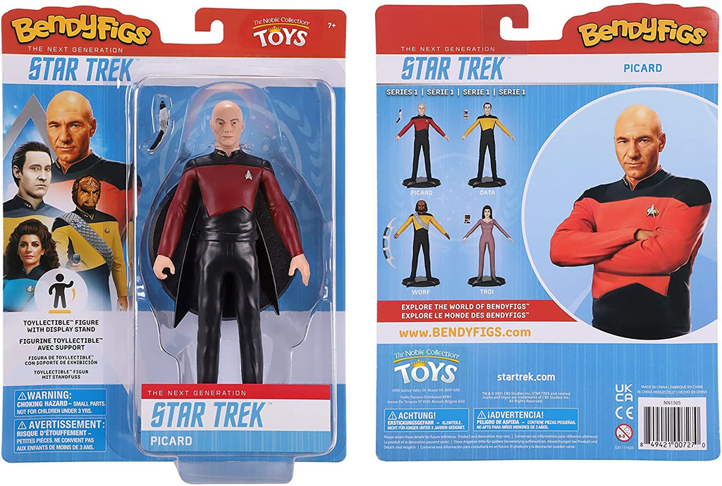 BendyFigs Star Trek The Next Generation Picard 7 Inch Figure - figurineforall.com