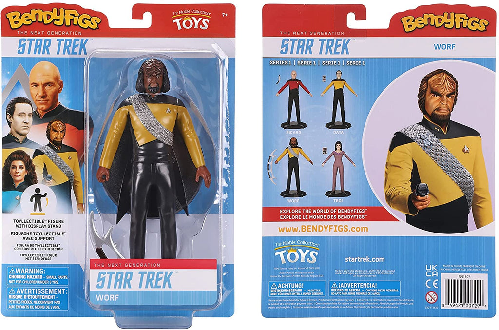BendyFigs Star Trek The Next Generation Worf 7 Inch Figure - figurineforall.ca