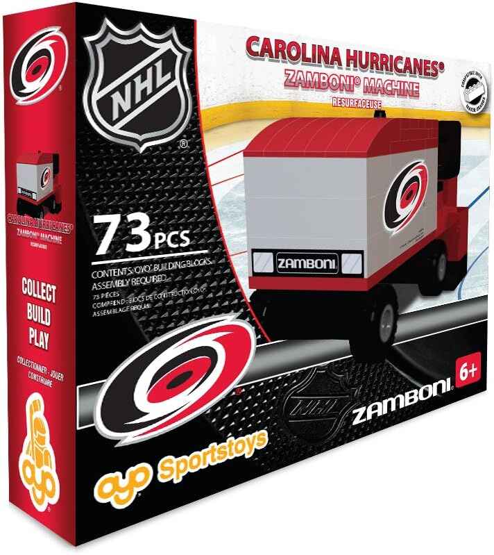OYO Sports NHL Hockey Zamboni Carolina Hurricane Buildable 73 pcs Ice Resurfacing Machine Building Blocks Set - figurineforall.ca