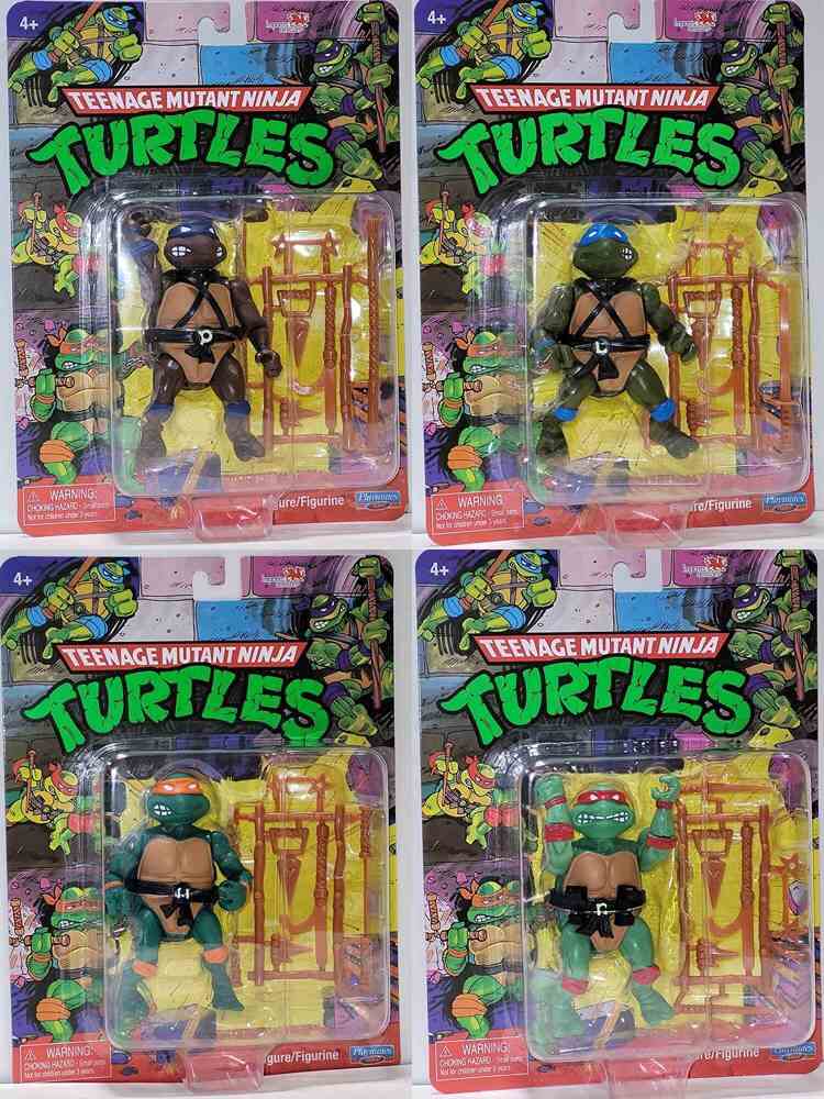 Teenage Mutant Ninja Turtles Classic Basic Retro 4 Inch Action Figure - Set of 4 Leonardo Michelangelo Raphael Donatello