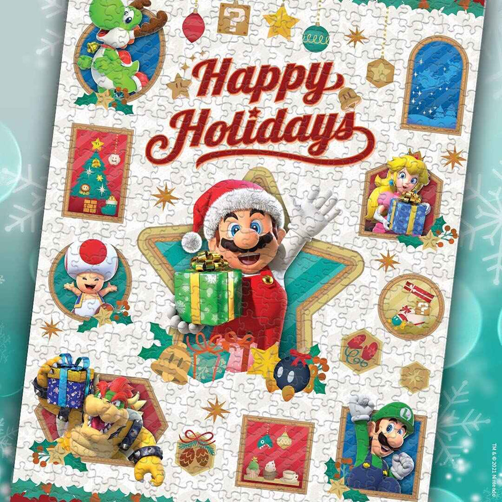 Puzzle 1000 Pieces - Super Mario Happy Holidays Jigsaw Puzzle - figurineforall.ca